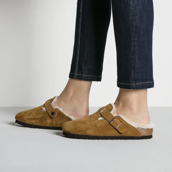 Boston Lammfell Veloursleder-Birkenstock Cheap