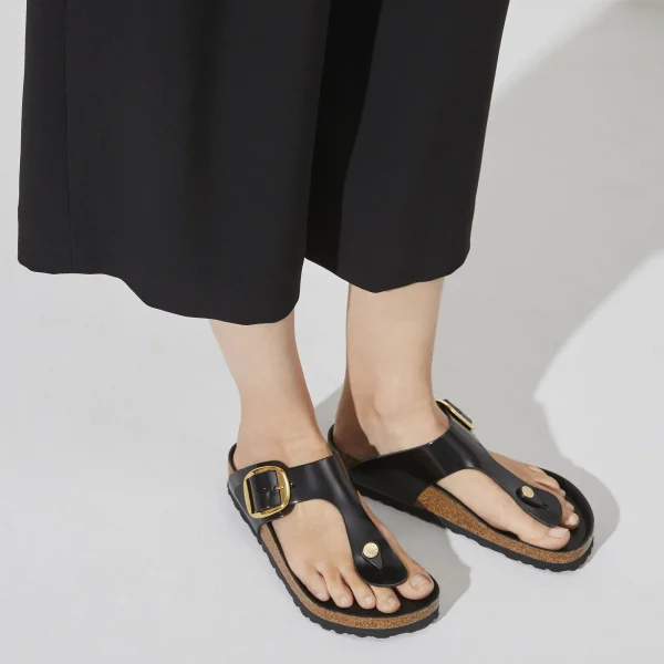 Gizeh Big Buckle Naturleder Lack-Birkenstock Discount