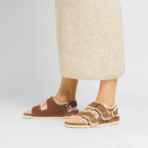 Milano Big Buckle Shearling Naturleder Geölt-Birkenstock New