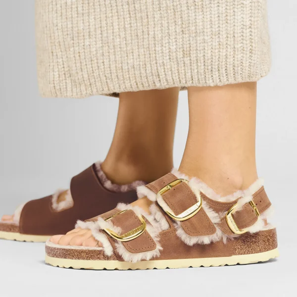 Milano Big Buckle Shearling Naturleder Geölt-Birkenstock New