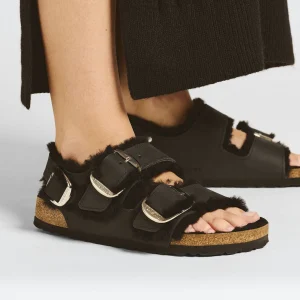 Milano Big Buckle Shearling Naturleder Geölt-Birkenstock Best Sale