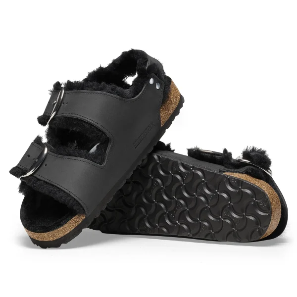 Milano Big Buckle Shearling Naturleder Geölt-Birkenstock Best Sale