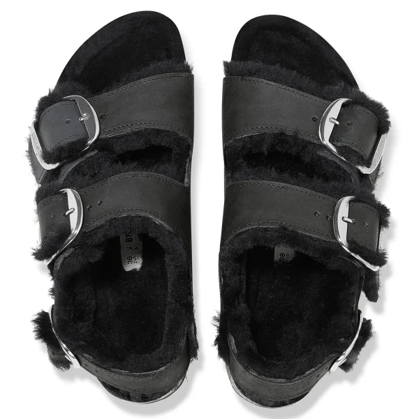 Milano Big Buckle Shearling Naturleder Geölt-Birkenstock Best Sale